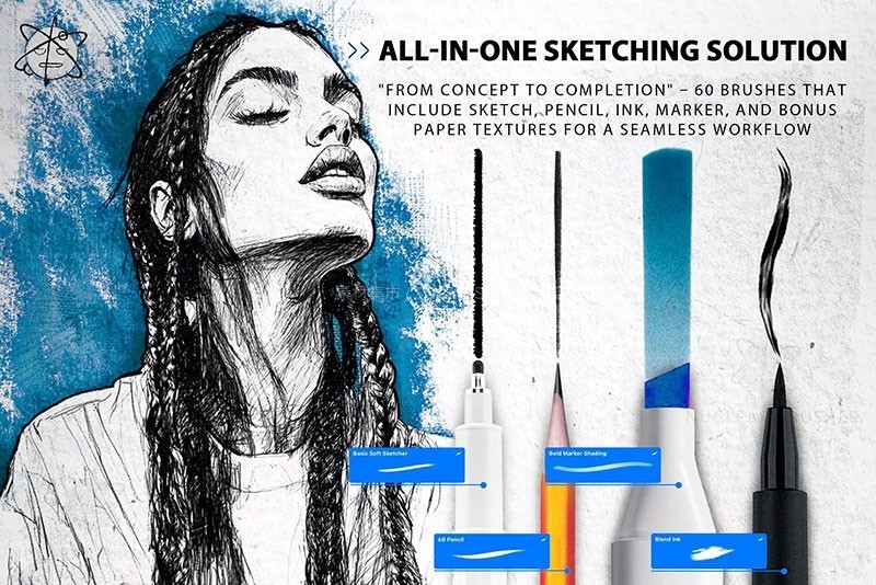 Procreate速涂草图手绘笔刷